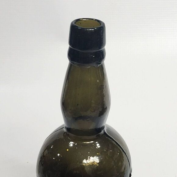 Set Of 2 Antique Olive Green 7"/9" Liquor Whiskey Bottles - Picture 8 of 11